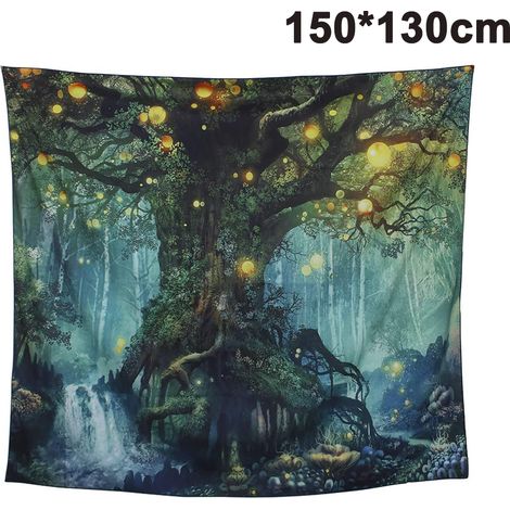Tapisserie murale 3D florale, motif forêt réaliste, décoration intérieure, imprimé arbre.