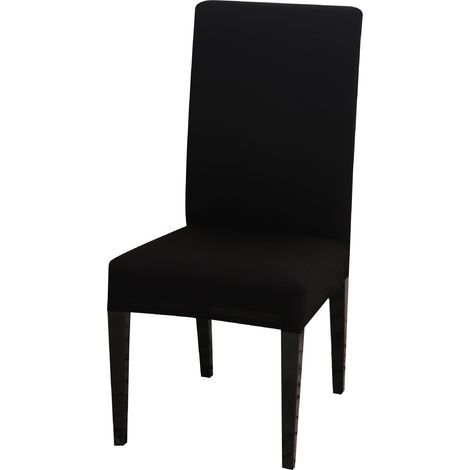 (Black) 2 Pack Stretch Chair Covers, Universal Dining Room Chair Covers, Removable and Washable Chair Slipcovers, Suitable for Wedding, Restaurant, Home Hotel Decoration