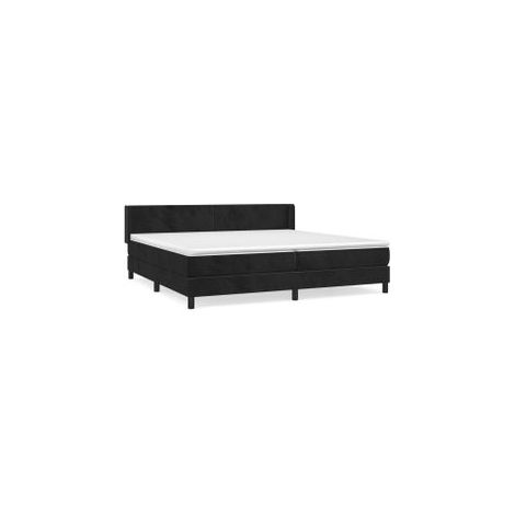 Sommier à lattes de lit et matelas Noir 200x200 Velours (1/5)