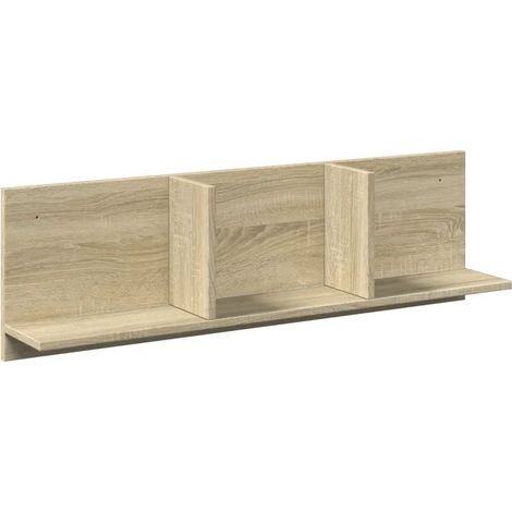 Armoire murale flottante 100 x 16,5 x 30 cm gain de place moderne déco intérieure en bois d'ingénierie chêne sonoma (1/5)