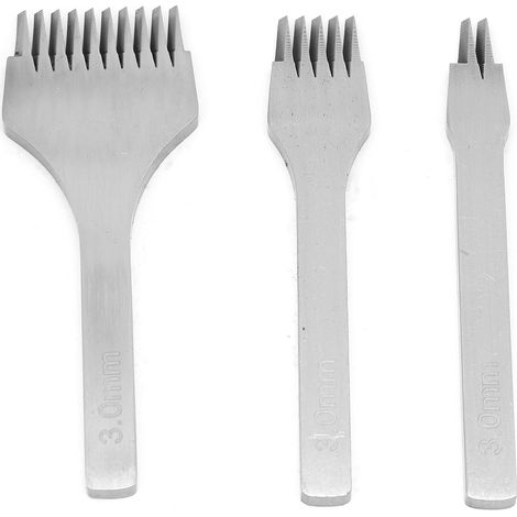 Ciseau français, ciseau coudé, ciseau en acier inoxydable, ciseau européen, espacement 2,7, 3,0, 3,38, 3,85, outils en cuir.