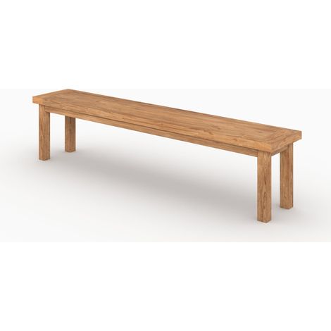 Banco de 3 plazas de madera de teca reciclada de 200 cm - Mémo (1/4)