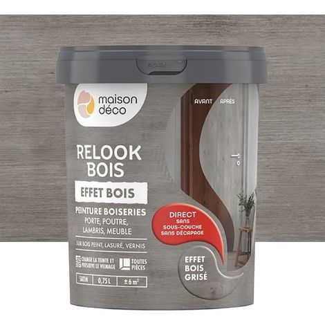 Peinture Maison Déco Relook Bois Effet Bois grisé 1 L (1/3)