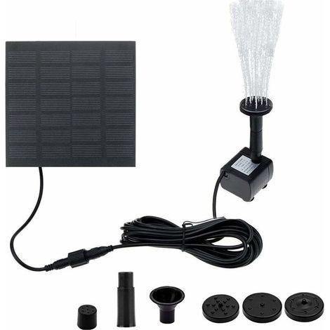 Pompe solaire pour fontaine, pompe à eau solaire flottante pour jardin avec 4 buses, kit de pompe à eau solaire pour bassin, fontaine (1/5)