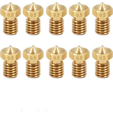 10 Stück/Lot V6 Düse 1,75 mm Edelstahl/Messing Düsen 0,2 0,3 0,4 0,5 0,6 mm für 3D-Druckerteile