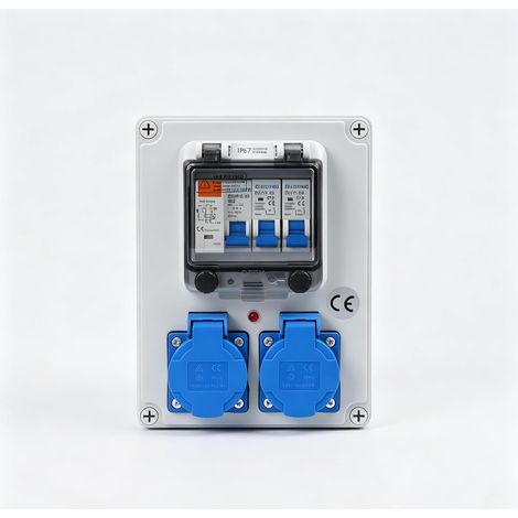 Répartiteur mural pré-câblé avec interrupteur FI LS 16 A IP67 pour (1/5)