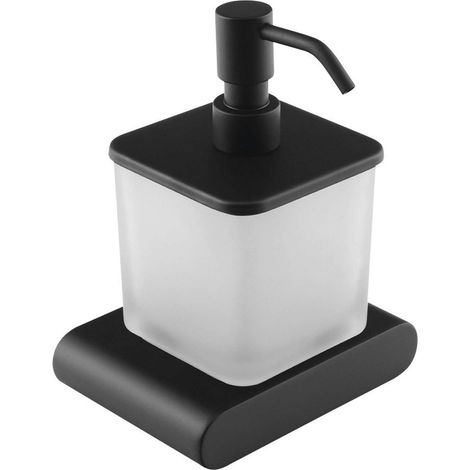 Sapho Flori - Dispenser sapone con supporto, vetro opaco/nero opaco RF019/15 (1/4)