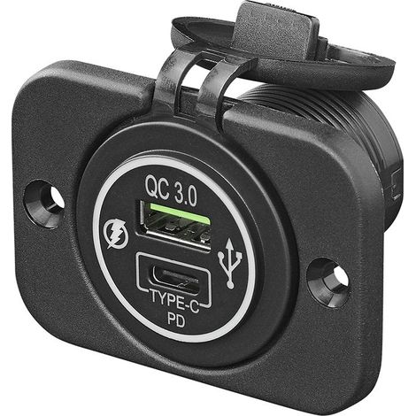 Chargeur rapide usb integre type ac 2 voies 1224v 3am modele 1 (1/5)