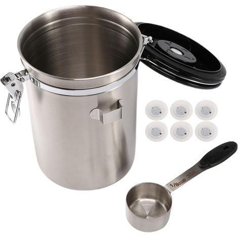 Boîte de conservation hermétique pour café en grains de 1,8 L, avec indicateur de date et valve CO₂. (1/5)