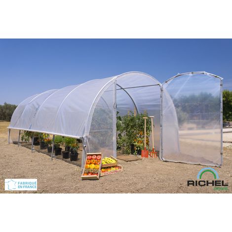 Kit 1 aération latérale 6m – Armature en acier galvanisé – Ancrage au sol par amarres à vis – Ouverture réglable jusqu'à 80 cm – Richel (1/3)