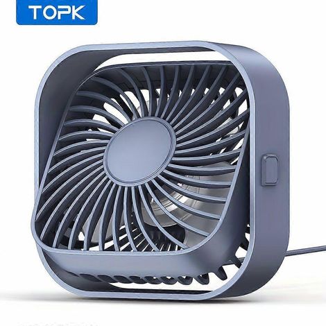 Ventilador de escritorio USB compacto, cuadrado, motor silencioso sin escobillas, refrigeración personal para dormitorio, oficina o residencia estudiantil. (1/5)