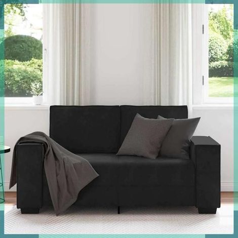 4105015 Canapé à 2 places Noir 160x78x84 cm Velours (1/5)