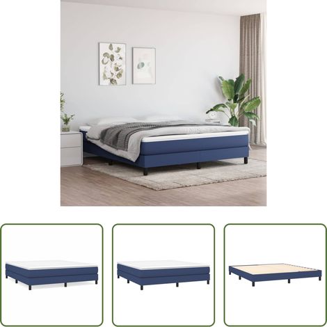 vidaXL Matratze - Boxspringbettgestell Blau 180x200 cm Stoff (1/5)