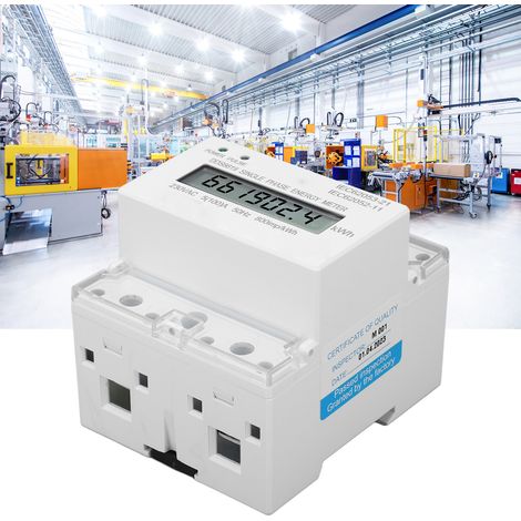 Einphasiger LCD-Schienen-Energiezähler (kWh) für den Hausgebrauch, 230 VAC, 50 Hz, 5 A. (1/5)