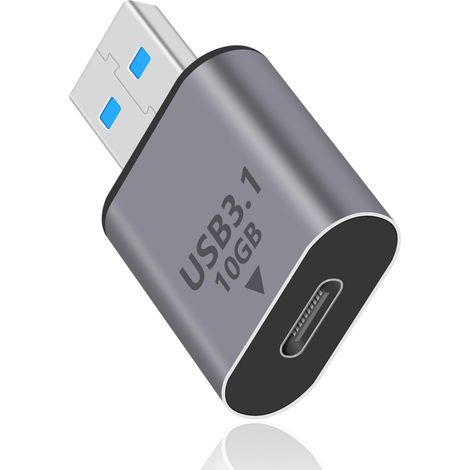 USB-C-Buchse auf USB-Stecker 10 Gbit/s Adapter, USB-C auf A OTG Schnellladeadapter für iPhone, MacBook, PC, Laptop, Ladegerät, Netzteil (1 Stück)