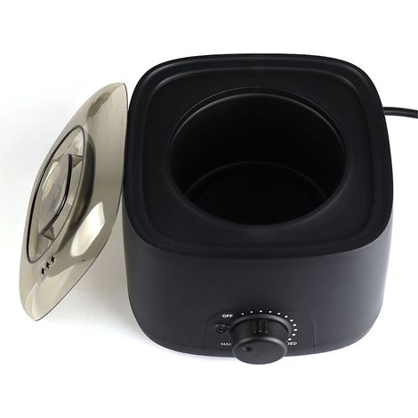 Chauffe-cire électrique avec molette rotative, résistant à la chaleur, anti-adhésif, pour épilation, noir, prise UE, pot réchauffeur de cire professionnel (1/5)