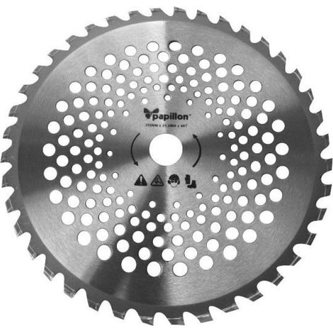 Papillon – Lame de débroussailleuse 40 dents Ø 255 mm – Largeur de coupe 25 cm – Métal pour débroussailleuses essence – Coupe nette et précise