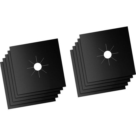 Lot de 10 housses de protection pour cuisinière à gaz, épaisseur 0,2 mm, imperméables, réutilisables et résistantes à la chaleur, en fibre de verre noire. (1/5)