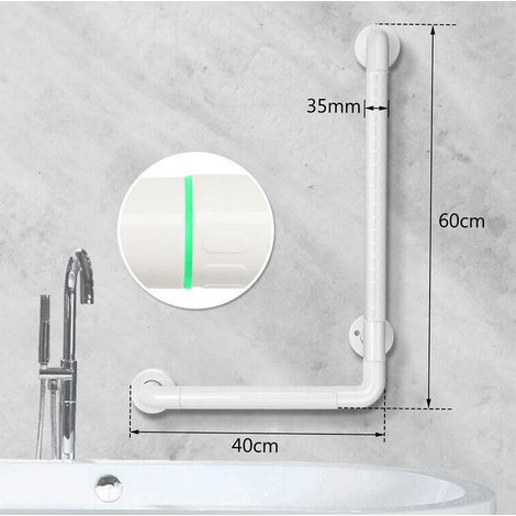 Barre D'Appui Antidérapant Poignée De Baignoire Murale Pour La Douche Et Le Bain Pour Les Personnes Handicapées, Blessées Ou Postopératoires 60x40cm (1/3)