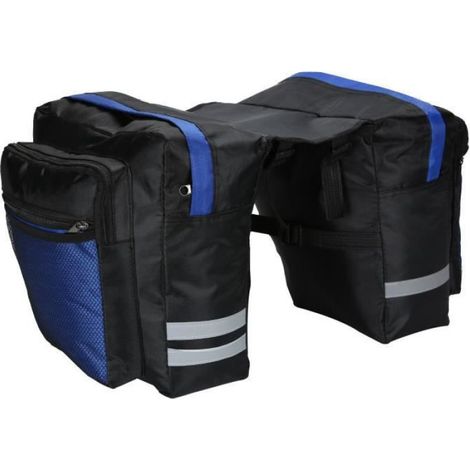 Sacoche Arrière - Pour Porte-Bagages Vélo - 31,5 x 26,5 x 31,5 x 16 cm - Bleu - Dacron 840D - Réfléchissante - 1 Pièce (1/4)