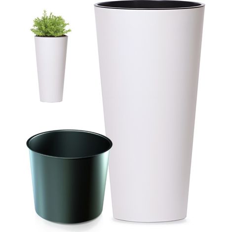 Tubus Slim DTUS300 Hoher Blumentopf Weiß