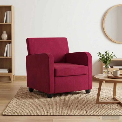 vidaXL Fauteuil Bordeaux Velours (1/5)