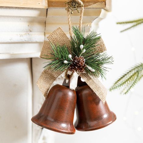 Cloche De Noël - En Fer Forgé - 20 X 16 X 8 Cm - Pour Arbre De Noël Intérieur Extérieur - Lot De 1 (1/5)