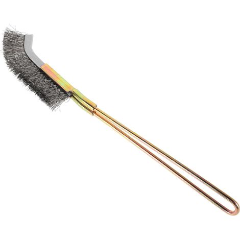 Ensemble de brosses métalliques à manche long en acier inoxydable, brosse pour grille et poêle, outil de nettoyage rust removal pour maison et camping-car (1/5)