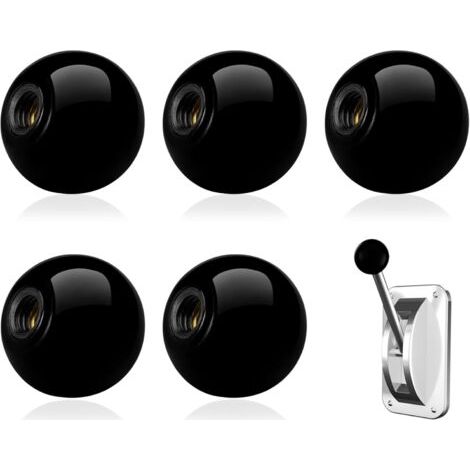 BUNTHAUS 5 Pièces Bouton de Levier à Bille M10 x 35mm, Noir Poignée Boule Ronde, Filetage intérieur en laiton, Pour Opération de la Machine, Poignées de Rechange (1/5)