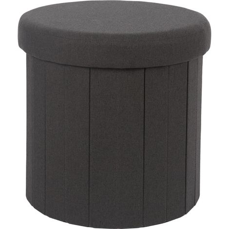 Coffre pouf pliable noir 38x38x38 cm