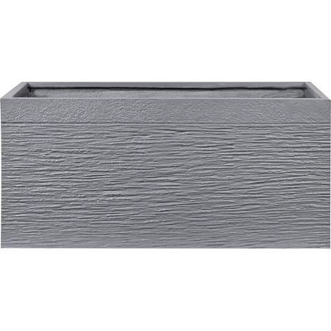 Vaso da Fiori Grigio Rettangolare Argilla e Fibra Vetro 80 x 37 x 38 cm Myra (1/5)