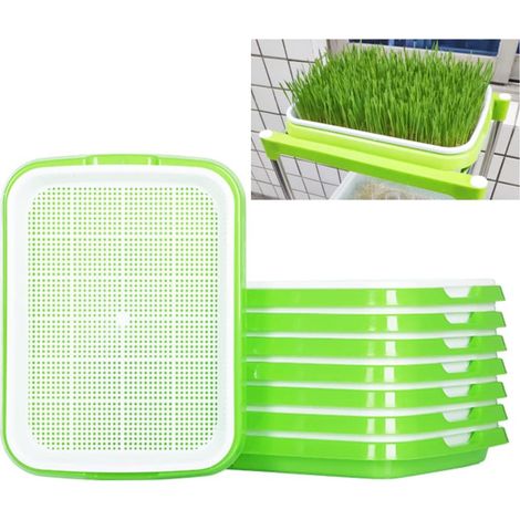 5 PCS Plateaux de Germination de Graines en Plastique 32.5 24.5 4.5cm Plateau de Pépinière Respirable Plateau de Propagateur de Graines Anticorrosion pour Bureau Jardin Maison Restaurant (1/5)