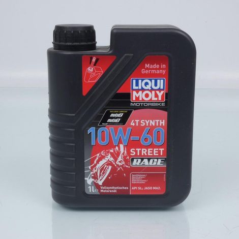 Bidon huile moteur LIQUI MOLY Street Race 10W60 4T Synth 1L pour (1/2)