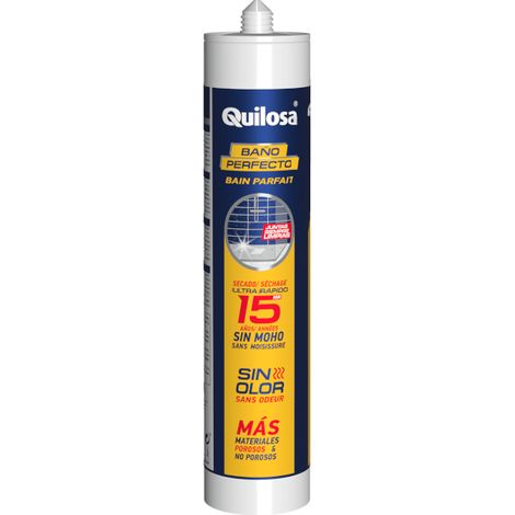 Mastic silicone BAIN PARFAIT, cartouche de 280ml, blanc net (1/2)