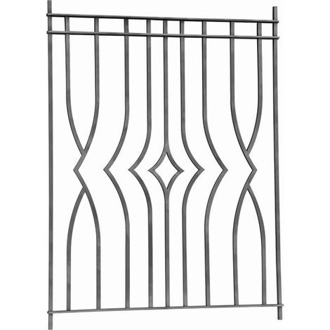 Deco Fer Forge – Panneau art déco en acier 1000mm x 760mm – Fer plat 12x6mm et carré 12mm – À souder pour balustrade et fenêtre (1/4)