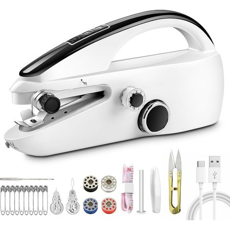 Machine à Coudre Portable Débutant avec Kit de Couture  Livrée avec Kit de Couture Complet pour Réparer Rapidement vos Vêtements lors de Voyages Petits Travaux de Couture Maison (1/5)