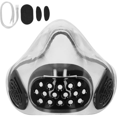 Respirateur Anti-Buée PC Transparent, Écran Anti-Projections, Filtre Respiratoire, Visière pour Enseignant Adulte Noir (1/5)
