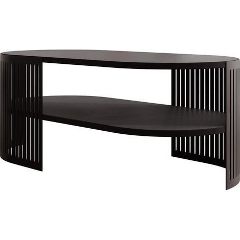 Mesa de centro Civer VI, Negro, 40x50x100cm, Diámetro: 0, Aglomerado laminado, Ovalada