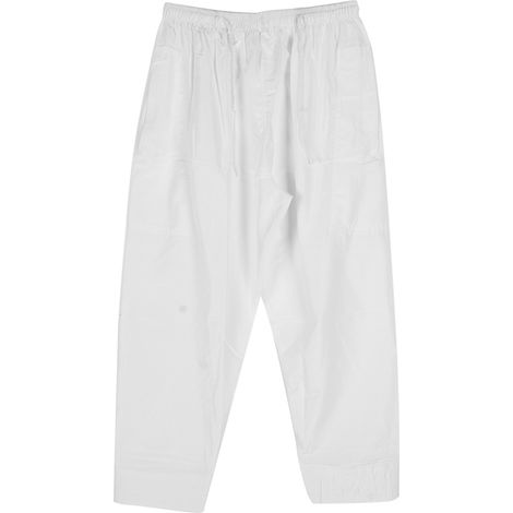 Pantalon homme musulman en coton et polyester, coupe large, élastique à la taille, vêtement afghan blanc XXL (1/5)