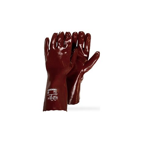Paar PVC-Schutzhandschuhe gegen Säure, Größe 10/l. Für den Umgang mit flüssigen, chemischen und petrochemischen Produkten. CE EN4 Normen