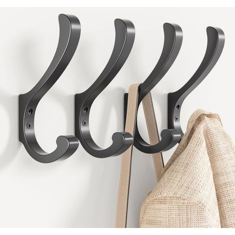 Stück Wandhaken, große Metallhaken für Handtücher, Rucksäcke, Hüte, Jacken, Schlüssel, Taschen, Handtaschen, Kleidung (Schwarz)