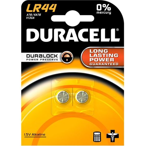 Duracell LR44 Lot de 2 Piles alcalines 1,5 V