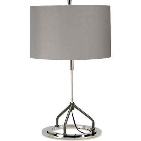 Tischleuchte Beistelllampe Nachttischlampe Grau D 40 cm Schlafzimmerleuchte