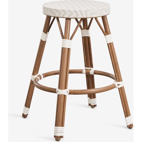 Pack de 2 taburetes altos de jardín en aluminio y ratán sintético Brielle Bistro SKLUM       