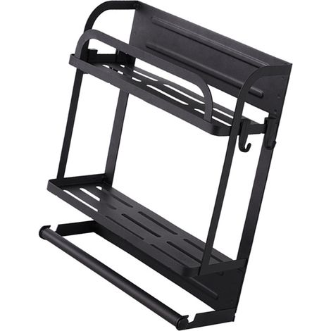Étagère de rangement magnétique pour réfrigérateur, support à épices magnétique robuste, style B, double couche (1/5)