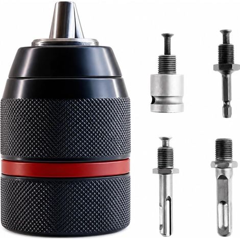 Mandrin auto-serrant en métal : 1/2" - 20 UNF - Adaptateur de mandrin hexagonal - Envergure de 1,5 à 13 mm - Pour perceuses à main (1/5)