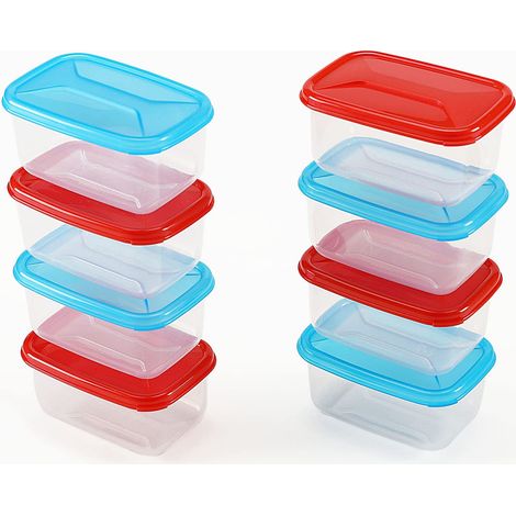 COSMOPLAST 8 mini Scatole Frigo Freezer Microonde 4 Rosse + Blu Ideali (1/4)