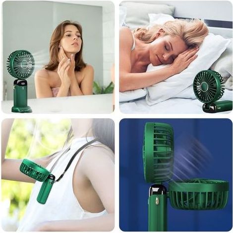 Tragbarer, per USB aufladbarer Ventilator mit 5 Geschwindigkeitsstufen, Mini-Tischventilator zum Zusammenklappen mit LED-Anzeige für Zuhause, Büro, Schlafzimmer und Reisen im Freien (1/5)