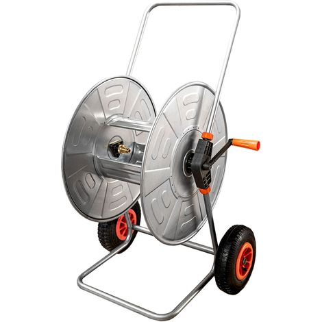 Carrello Avvolgitubo Semi-Professionale con Innesti Universali in Ottone Agrati 315RG in Acciaio Zincato Grigio (1/3)