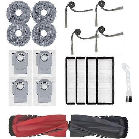 Lot de 18 sacs à poussière compatibles avec les balais Roborock Qrevo C / Curv / CurvC / Edge / EdgeC / 5AE / S5V : brosse principale, filtres et sacs de qualité. WHBYV (1/4)